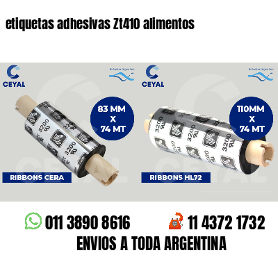 etiquetas adhesivas Zt410 alimentos