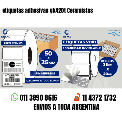 etiquetas adhesivas gk420t Ceramistas