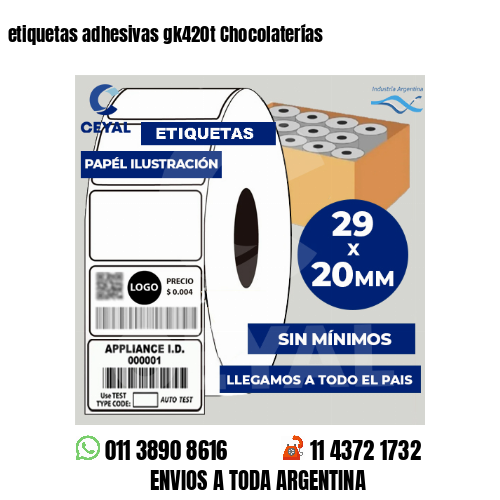 etiquetas adhesivas gk420t Chocolaterías