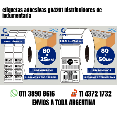 etiquetas adhesivas gk420t Distribuidores de indumentaria
