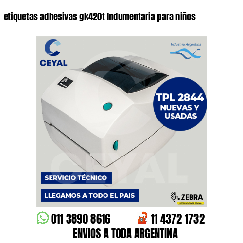 etiquetas adhesivas gk420t Indumentaria para niños