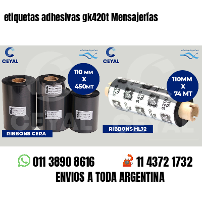 etiquetas adhesivas gk420t Mensajerías