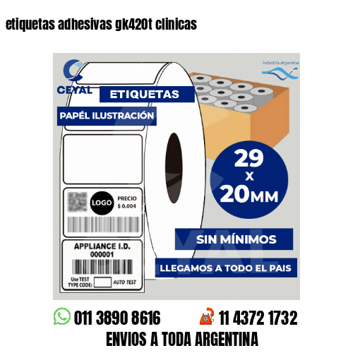 etiquetas adhesivas gk420t clinicas