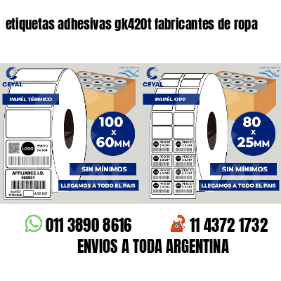 etiquetas adhesivas gk420t fabricantes de ropa
