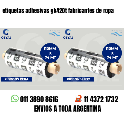 etiquetas adhesivas gk420t fabricantes de ropa