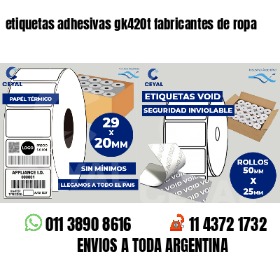 etiquetas adhesivas gk420t fabricantes de ropa