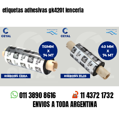 etiquetas adhesivas gk420t lenceria