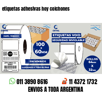 etiquetas adhesivas hoy colchones