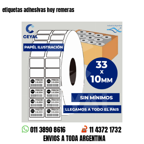etiquetas adhesivas hoy remeras