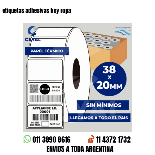 etiquetas adhesivas hoy ropa
