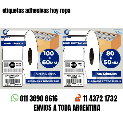 etiquetas adhesivas hoy ropa