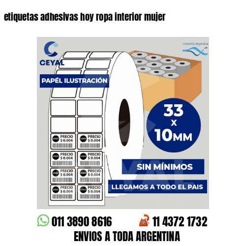 etiquetas adhesivas hoy ropa interior mujer
