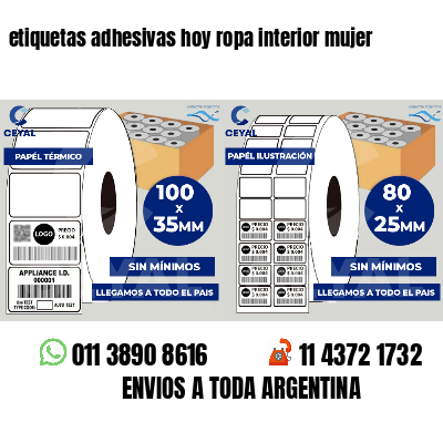 etiquetas adhesivas hoy ropa interior mujer