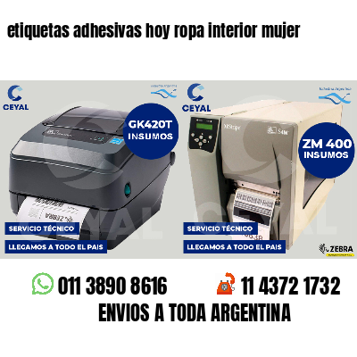 etiquetas adhesivas hoy ropa interior mujer
