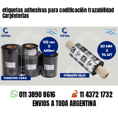 etiquetas adhesivas para codificación trazabilidad Carpinterías