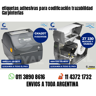etiquetas adhesivas para codificación trazabilidad Carpinterías