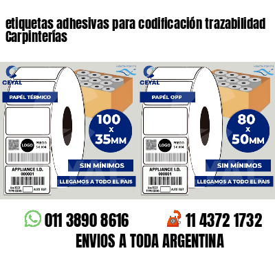 etiquetas adhesivas para codificación trazabilidad Carpinterías