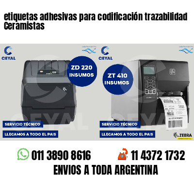 etiquetas adhesivas para codificación trazabilidad Ceramistas