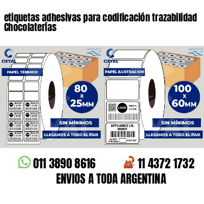 etiquetas adhesivas para codificación trazabilidad Chocolaterías