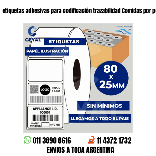 etiquetas adhesivas para codificación trazabilidad Comidas por peso