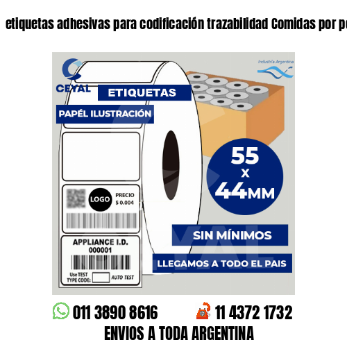 etiquetas adhesivas para codificación trazabilidad Comidas por peso