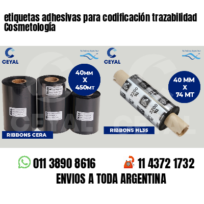 etiquetas adhesivas para codificación trazabilidad Cosmetología