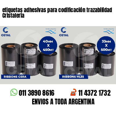etiquetas adhesivas para codificación trazabilidad Cristalería