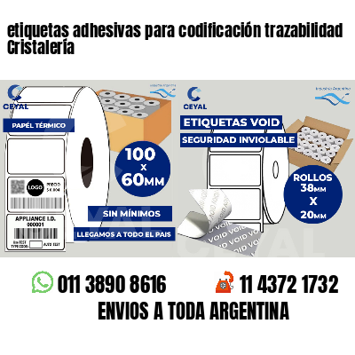etiquetas adhesivas para codificación trazabilidad Cristalería