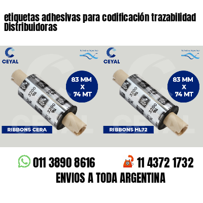 etiquetas adhesivas para codificación trazabilidad Distribuidoras