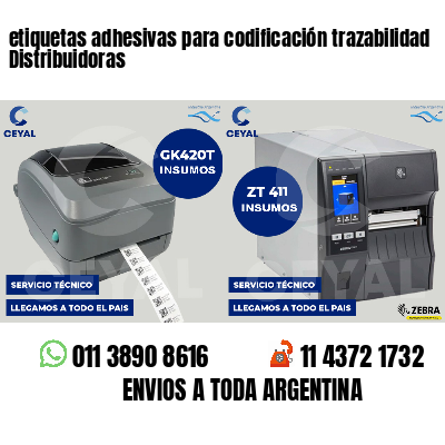 etiquetas adhesivas para codificación trazabilidad Distribuidoras