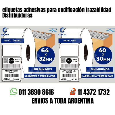 etiquetas adhesivas para codificación trazabilidad Distribuidoras