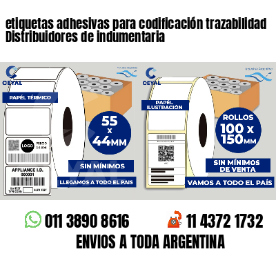 etiquetas adhesivas para codificación trazabilidad Distribuidores de indumentaria