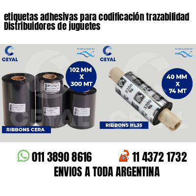 etiquetas adhesivas para codificación trazabilidad Distribuidores de juguetes