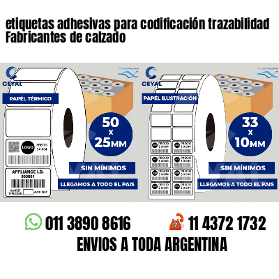 etiquetas adhesivas para codificación trazabilidad Fabricantes de calzado