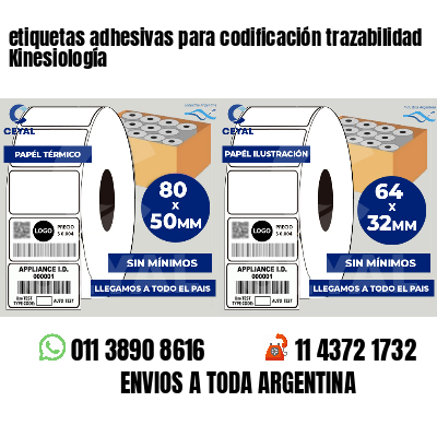 etiquetas adhesivas para codificación trazabilidad Kinesiología