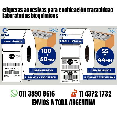 etiquetas adhesivas para codificación trazabilidad Laboratorios bioquímicos