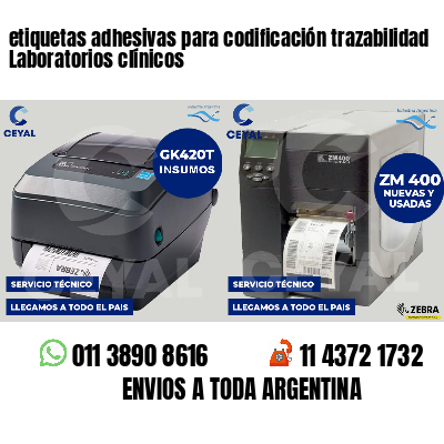 etiquetas adhesivas para codificación trazabilidad Laboratorios clínicos