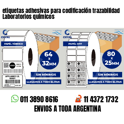 etiquetas adhesivas para codificación trazabilidad Laboratorios químicos