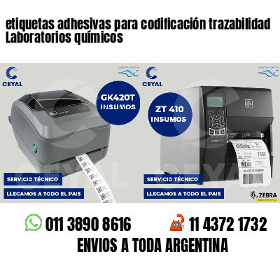 etiquetas adhesivas para codificación trazabilidad Laboratorios químicos