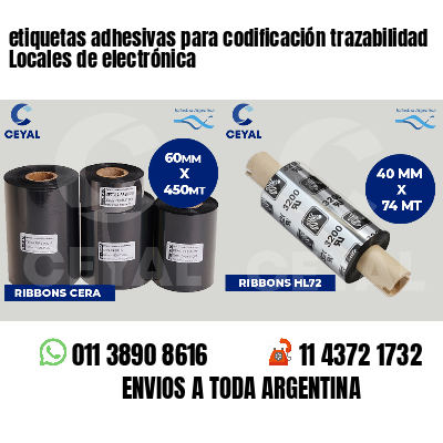 etiquetas adhesivas para codificación trazabilidad Locales de electrónica