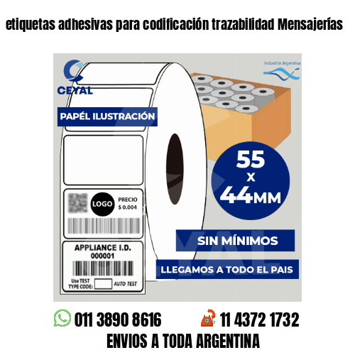 etiquetas adhesivas para codificación trazabilidad Mensajerías