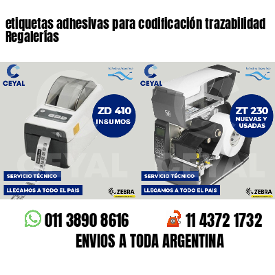 etiquetas adhesivas para codificación trazabilidad Regalerías