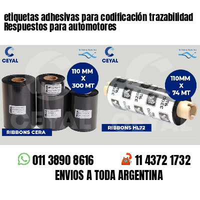 etiquetas adhesivas para codificación trazabilidad Respuestos para automotores