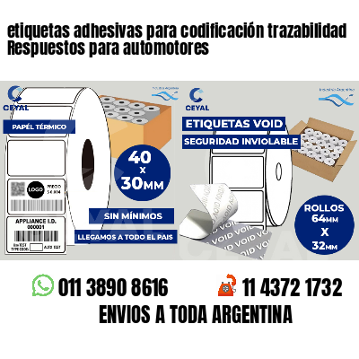 etiquetas adhesivas para codificación trazabilidad Respuestos para automotores