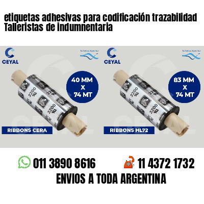 etiquetas adhesivas para codificación trazabilidad Talleristas de indumnentaria
