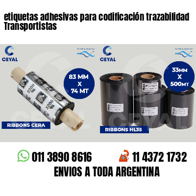 etiquetas adhesivas para codificación trazabilidad Transportistas
