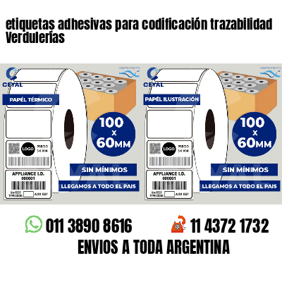 etiquetas adhesivas para codificación trazabilidad Verdulerías