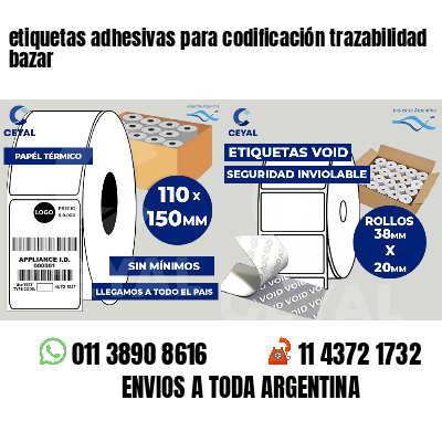 etiquetas adhesivas para codificación trazabilidad bazar
