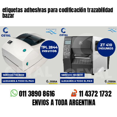 etiquetas adhesivas para codificación trazabilidad bazar