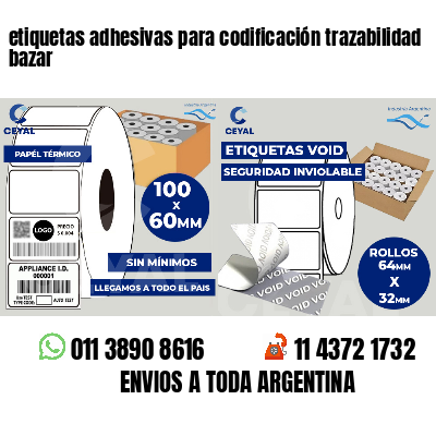 etiquetas adhesivas para codificación trazabilidad bazar